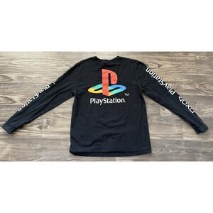 H&M Divided Playstation Shirt Men Medium Black Graphic Logo Long Sleeve Pullover
